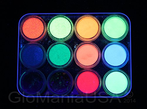 Glow in The Dark Nail Art Kit - GID Powder, Stars & Moons Decoration Set for DIY Nail Designs | Perfect for Halloween, Rave Parties & Nighttime Manicures