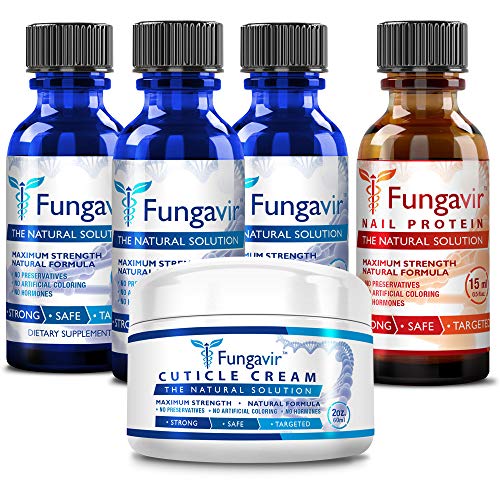 Fungavir: Best Nail Fungus Treatment Kit - 3 Bottles + Nail Protein + Cuticle Cream for Toenail & Fingernail Fungus Relief - Perfect for Athletes, Swimmers & Salon Professionals