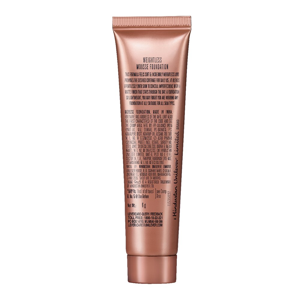 Lakmé 9 to 5 Weightless Mousse Foundation in Rose Ivory (6g) & Face It Compact in Pearl (9g) - Long-Lasting Matte Finish for Daily Office Wear & Evening Events