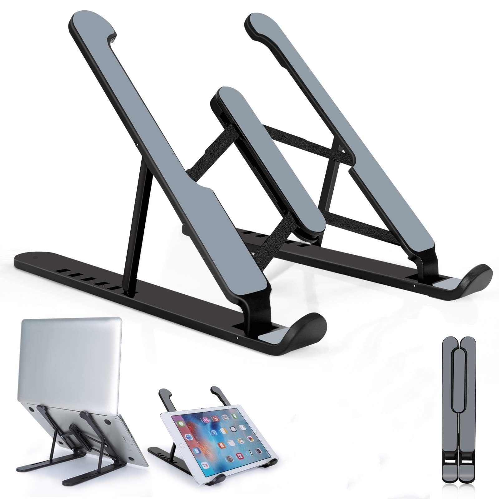 Adjustable Portable Laptop Stand - Ergonomic Laptop Holder & Riser for Desk, Notebook, MacBook - Perfect for Home Office, Gaming & Workstation Setup