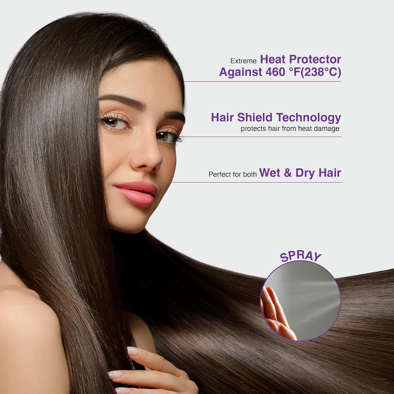 QLERIX Premium Heat Protectant Hair Spray with Keratin & Argan Oil - Sulfate & Paraben Free Blowout & Straightening Styling Spray for Men & Women (100ml) - Perfect for Salon Styling, Daily Hair Care & Heat Tool Protection