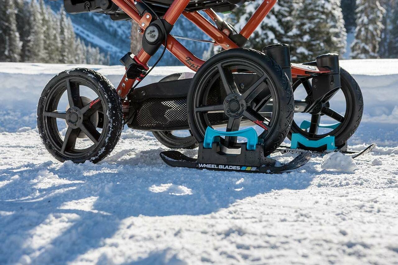 XL Wheelchair Skis for Back Wheels - Heavy Duty Snow Attachments for Wheelchairs & Strollers - Perfect for Winter Outdoor Activities & Snowy Terrains