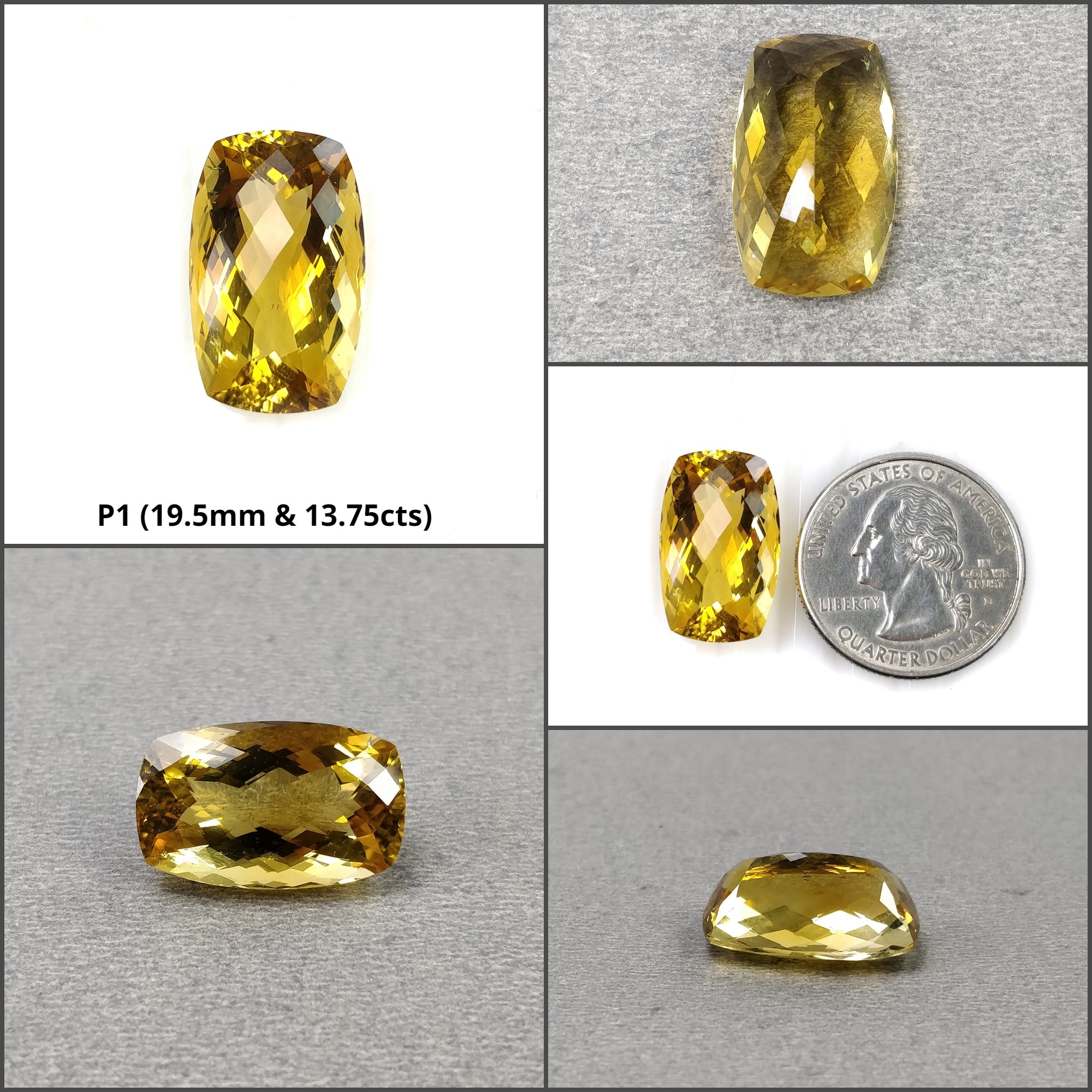 Natural Untreated Yellow Citrine Gemstone - Checker Cut Cushion & Oval Shape for Jewelry Making & Healing Crystals | Perfect for Rings, Necklaces & Energy Work