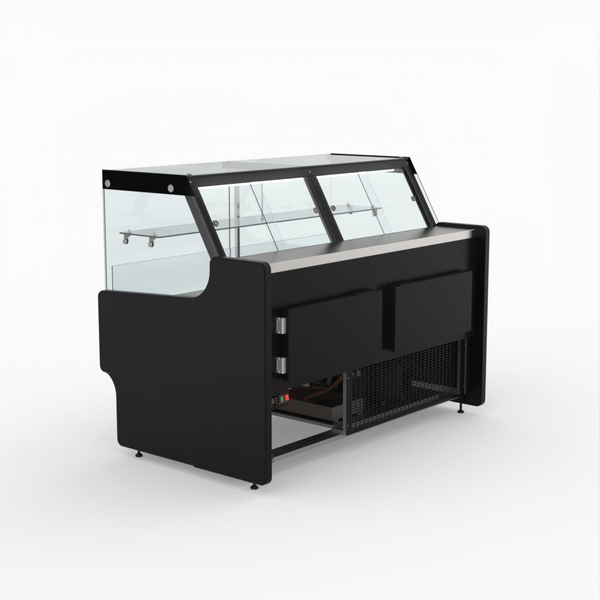 1.5 Meter Deli Showcase Glass Display Case - Commercial Refrigerated Food Display for Bakery, Deli, and Supermarket Use