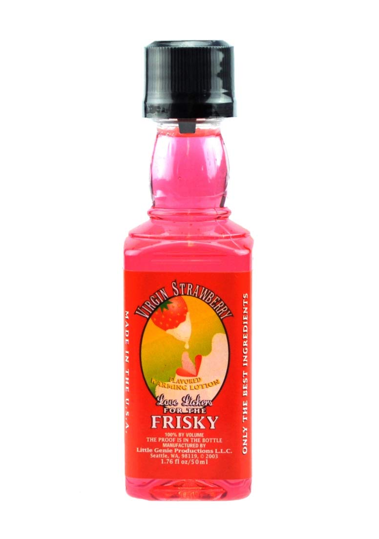 Little Genie Productions Love Lickers Warming Lotion - Virgin Strawberry Flavored, 1.76 oz | Sensual Massage & Intimate Couples Gift for Valentine's Day & Romantic Nights
