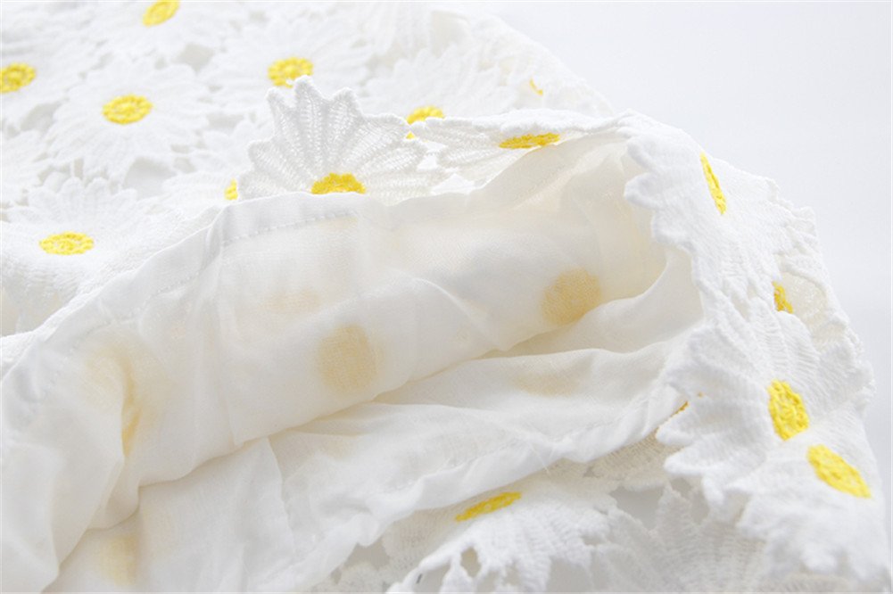 Elegant White Sunflower Girl Dress for Special Occasions | Mud Kingdom Boutique | Perfect for Birthday Parties, Weddings & Photo Shoots
