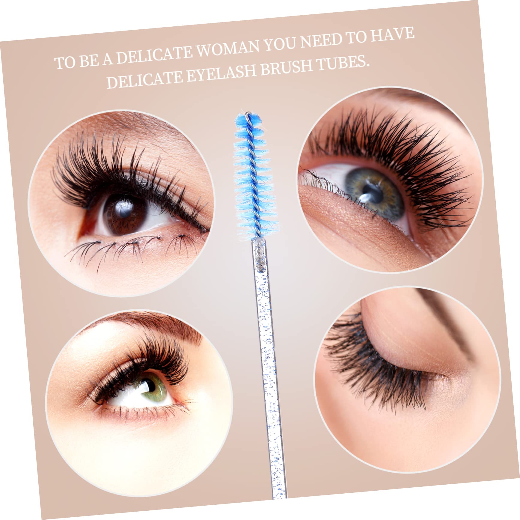 FOMIYES 2 Sets Mascara Brush Wands with Eyelash Tubes - Portable Keyring Lash Brushes for Travel & Business (4pcs x 2) - Perfect for Makeup Touch-ups, Salon Use & On-the-Go Beauty Essentials
