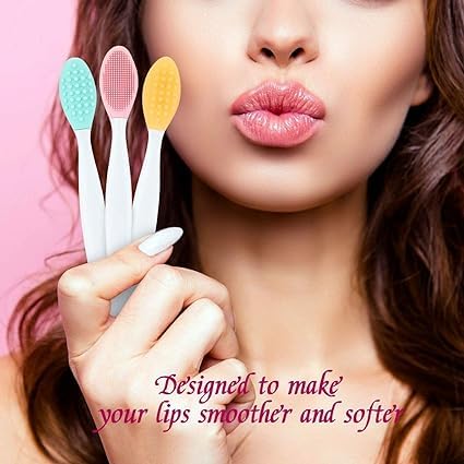 BANIRA Silicone Double-Sided Exfoliating Brush for Face & Lips - Gentle Soft Scrubber for Skincare & Makeup Removal (Multicolor) - Perfect for Daily Facial Cleansing & Lip Care Routine