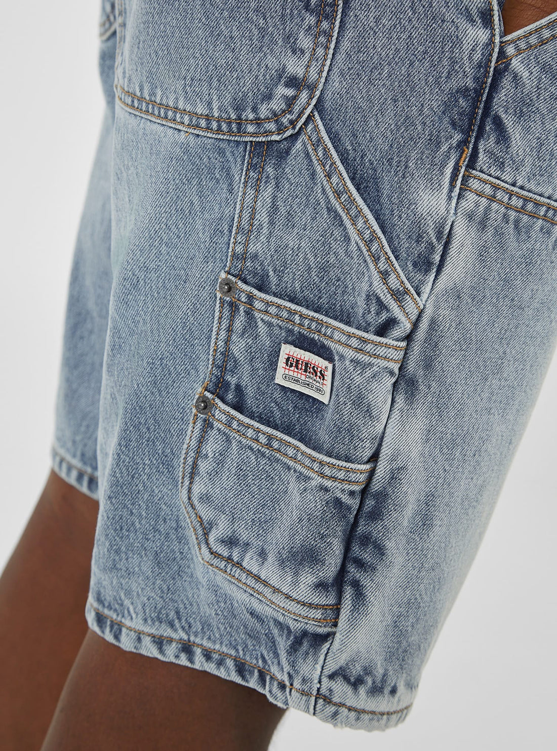 Guess Originals Blue Carpenter Shorts for Men - Comfortable Denim Shorts for Casual Wear, Summer Outfits & Beach Vacations