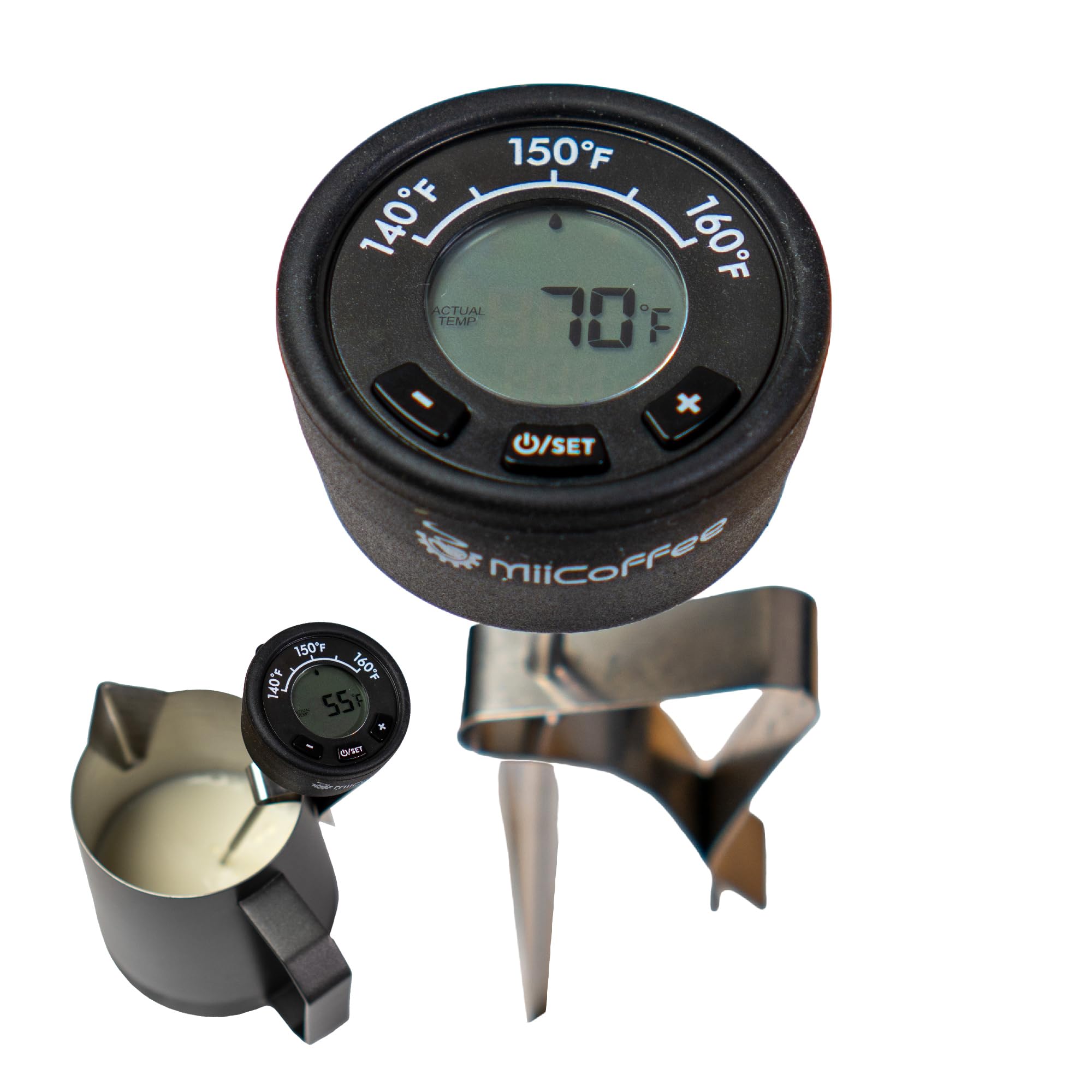Digital Milk Frothing Thermometer with Clip - Precise Fahrenheit Temperature Gauge for Espresso Machines & Coffee Makers - Perfect for Lattes, Cappuccinos & Home Baristas