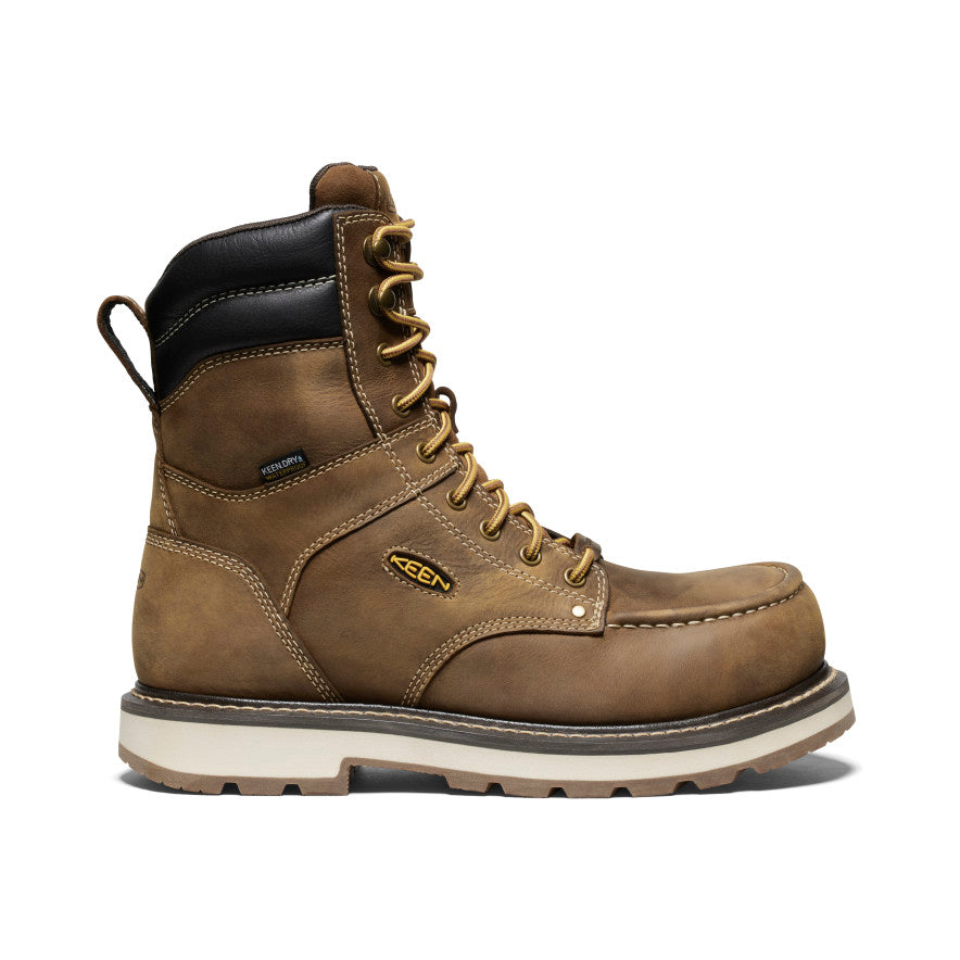 Men's Cincinnati 8 Waterproof 90° Heel Work Boot with Carbon Toe - Belgian/Sandshell - Ideal for Construction, Outdoor Work & Heavy Duty Use