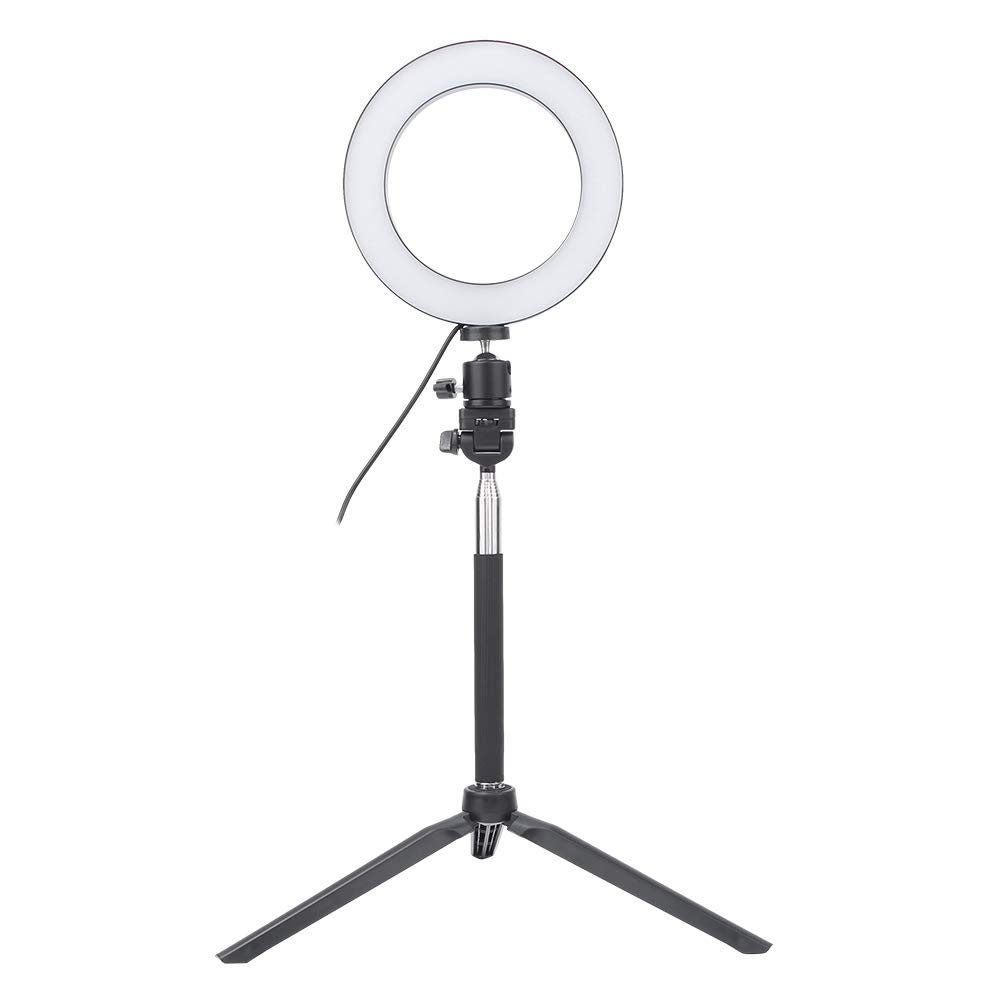 DAUZ 3-in-1 LED Ring Light with Adjustable Color Temperature, USB Powered Foldable Tripod & Selfie Stick - Perfect for Photography, Video Shooting, Vlogging, YouTube Live Streaming and TikTok Content Creation