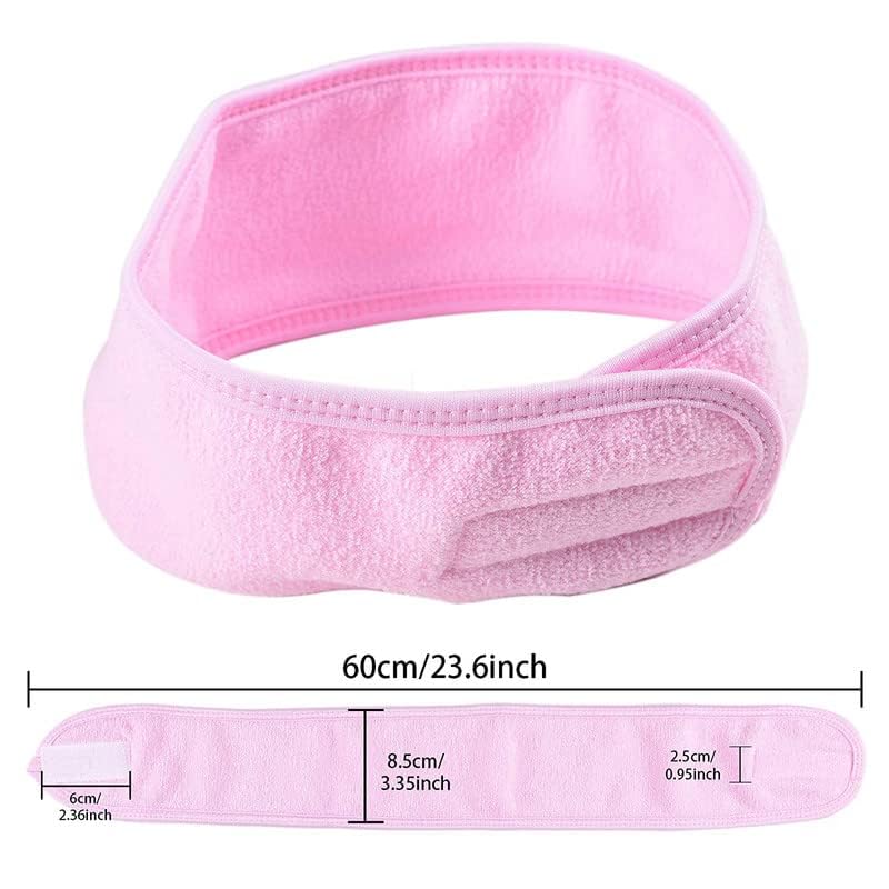ZAUKY 4-Pack Soft Cotton Headbands for Women & Girls - Stretchable Spa, Skincare, Makeup & Hair Washing Headbands (Multicolor) - Perfect for Facial Cleansing, Beauty Routines & Relaxation at Home