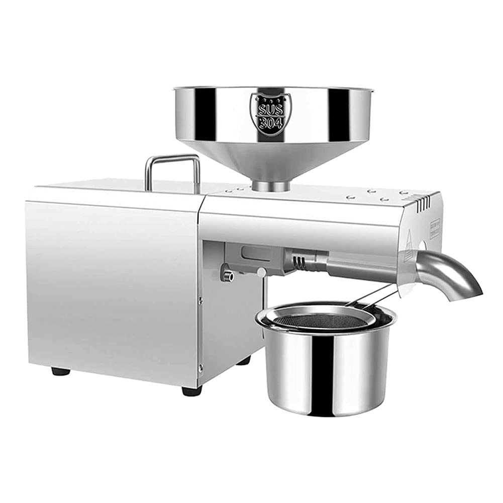 Automatic Oil Press Machine for Home Use - Stainless Steel Oil Extractor with Heating Function, Easy Installation & 24H Continuous Operation - Perfect for Making Peanut, Sesame, Coconut & Nut Oils in Your Kitchen
