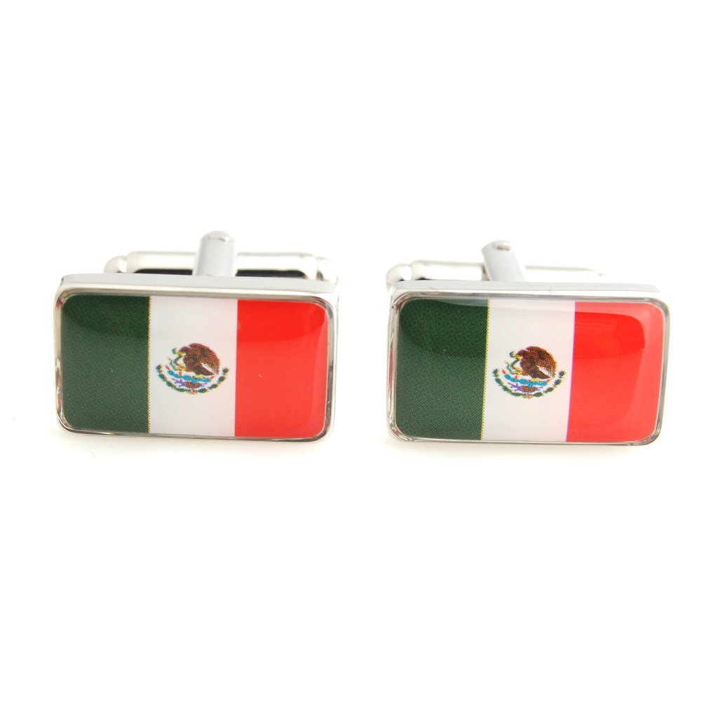 Smart Men's Mexico National Flag Cufflinks - Elegant Formal Accessories for Weddings, Business Meetings & Special Occasions