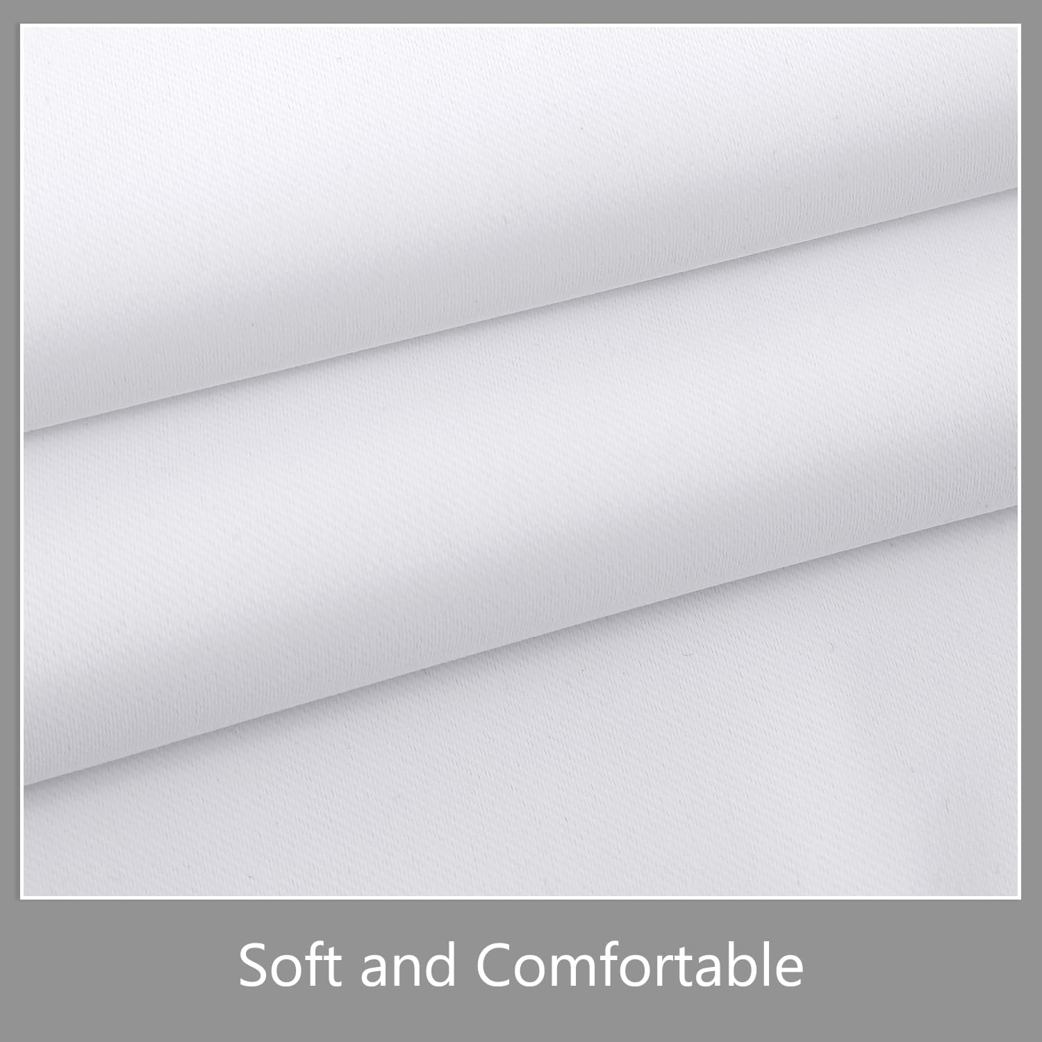 Blackout Curtains for Small Windows - 25W x 20L Inch Solid Bleach White French Door Panels | Room Darkening, Energy Saving & Decorative Window Treatments for Home, Office & Living Room | Perfect for Daytime Naps, Movie Nights & Light-Sensitive Workspaces