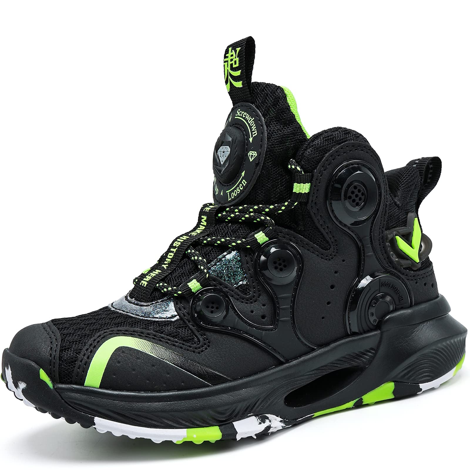 **JMFCHI High-Top Basketball Shoes for Kids - Non-Slip Lace-Up Sneakers for Boys & Girls - Durable Sports Shoes for Running & Play - Perfect for School, Gym, and Outdoor Activities**