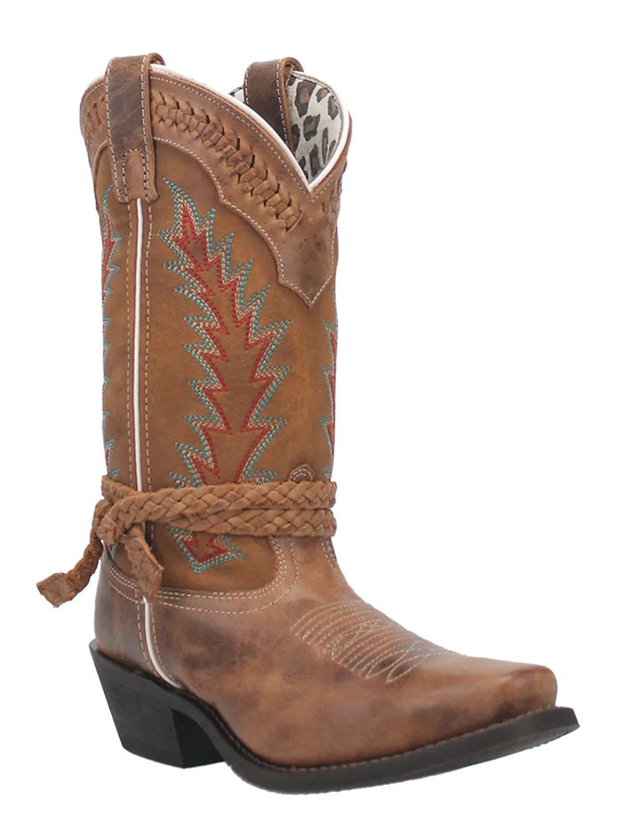Laredo 51176 Women's Western Leather Boots - Tan Cowboy Boots for Country Style & Outdoor Wear