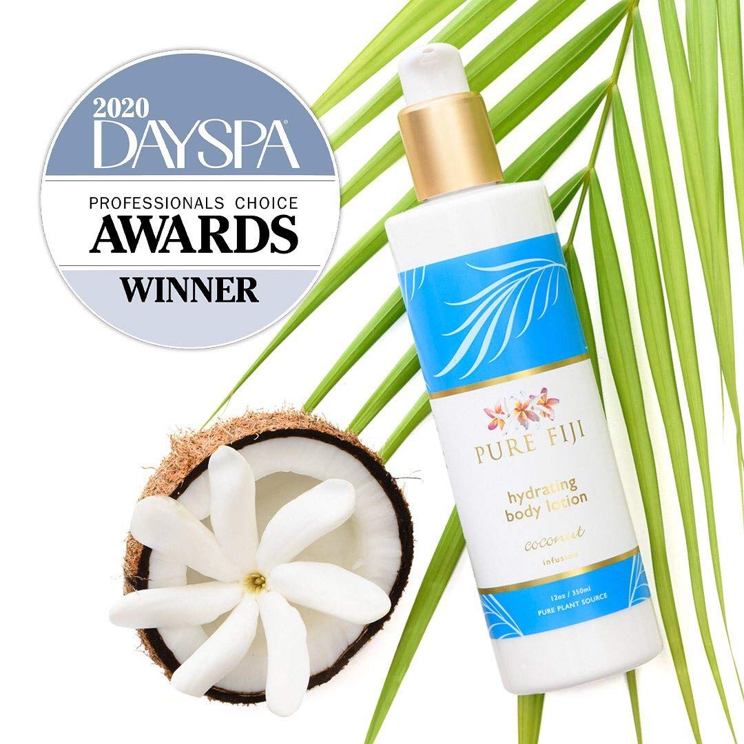PURE FIJI Hydrating Body Lotion with Coconut Milk & Vitamin E - Organic Moisturizer for Dry Skin - Unisex Coconut Scented Lotion 12oz - Perfect for Daily Skincare & Post-Shower Hydration