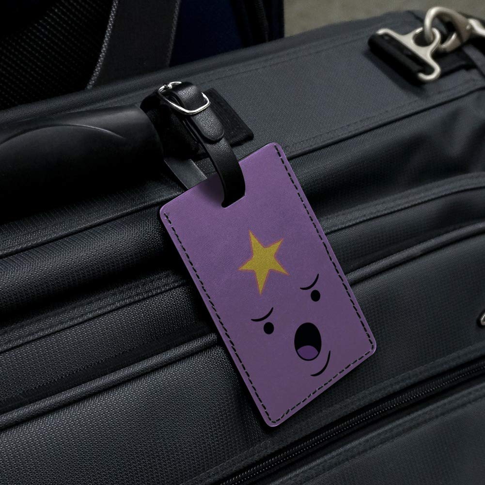 Adventure Time Lumpy Space Princess Rectangle Leather Luggage Tag - Durable ID Card Holder for Travel Bags, Suitcases & Backpacks - Perfect for Cosplay, Conventions & Anime Fans