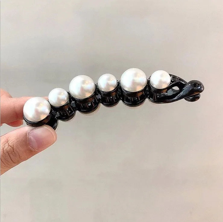Elegant Pearl Hair Clips for Women - Fashionable Banana Clips & Ponytail Barrettes Hair Accessories | Perfect for Weddings, Parties & Everyday Wear