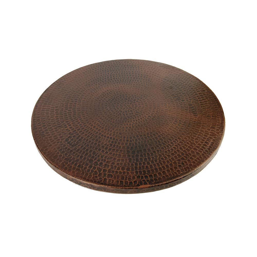 Premier Copper Products LS18DB 18-Inch Hand Hammered Copper Lazy Susan Turntable - Oil Rubbed Bronze Finish - Perfect for Dining Tables, Kitchen Countertops & Buffet Serving