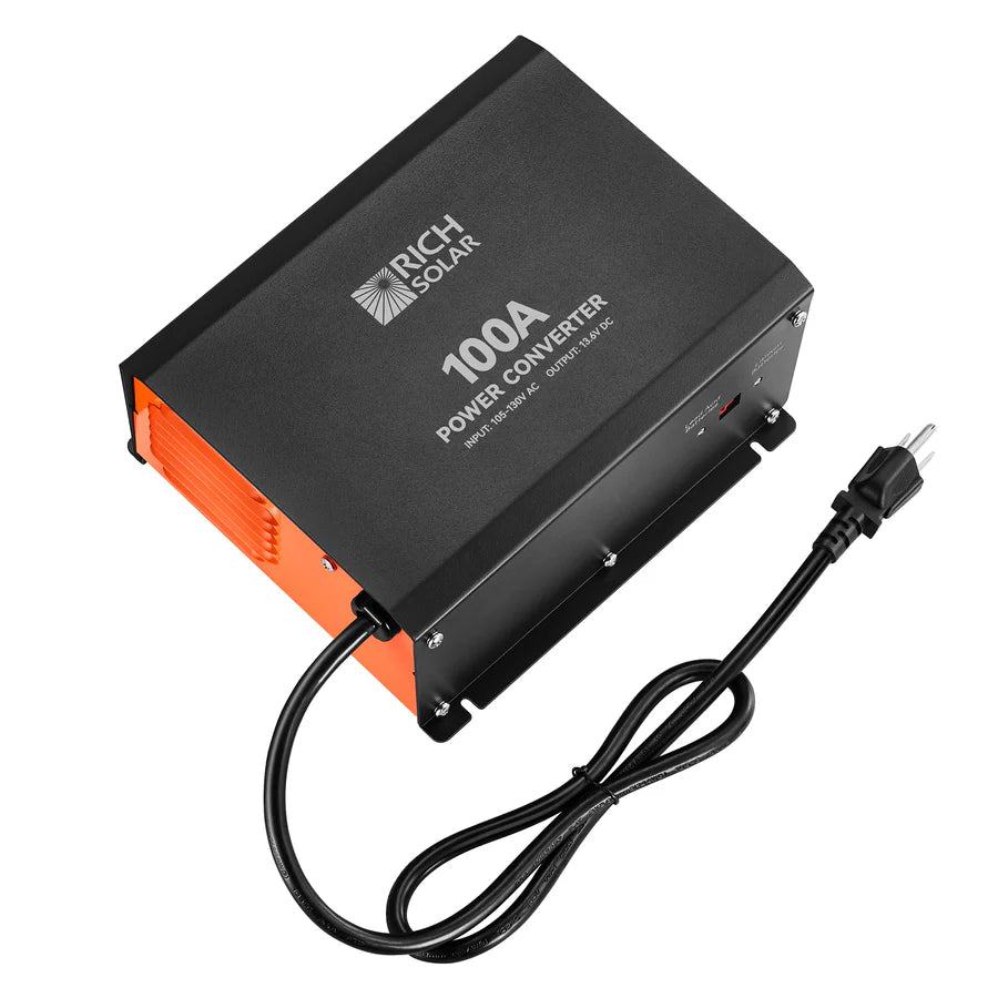 Rich Solar 100A MPPT Solar Charge Controller - 12V/24V Auto Battery Regulator for RV, Boat, Off-Grid Power System | Weatherproof & Efficient Solar Panel Converter
