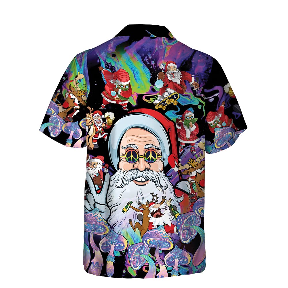 HYPERFAVOR Christmas Shirts for Men & Women - Santa Claus Hawaiian Shirt Set of 3 | Festive Holiday Party Outfit for Couples, Family Matching & Christmas Photos