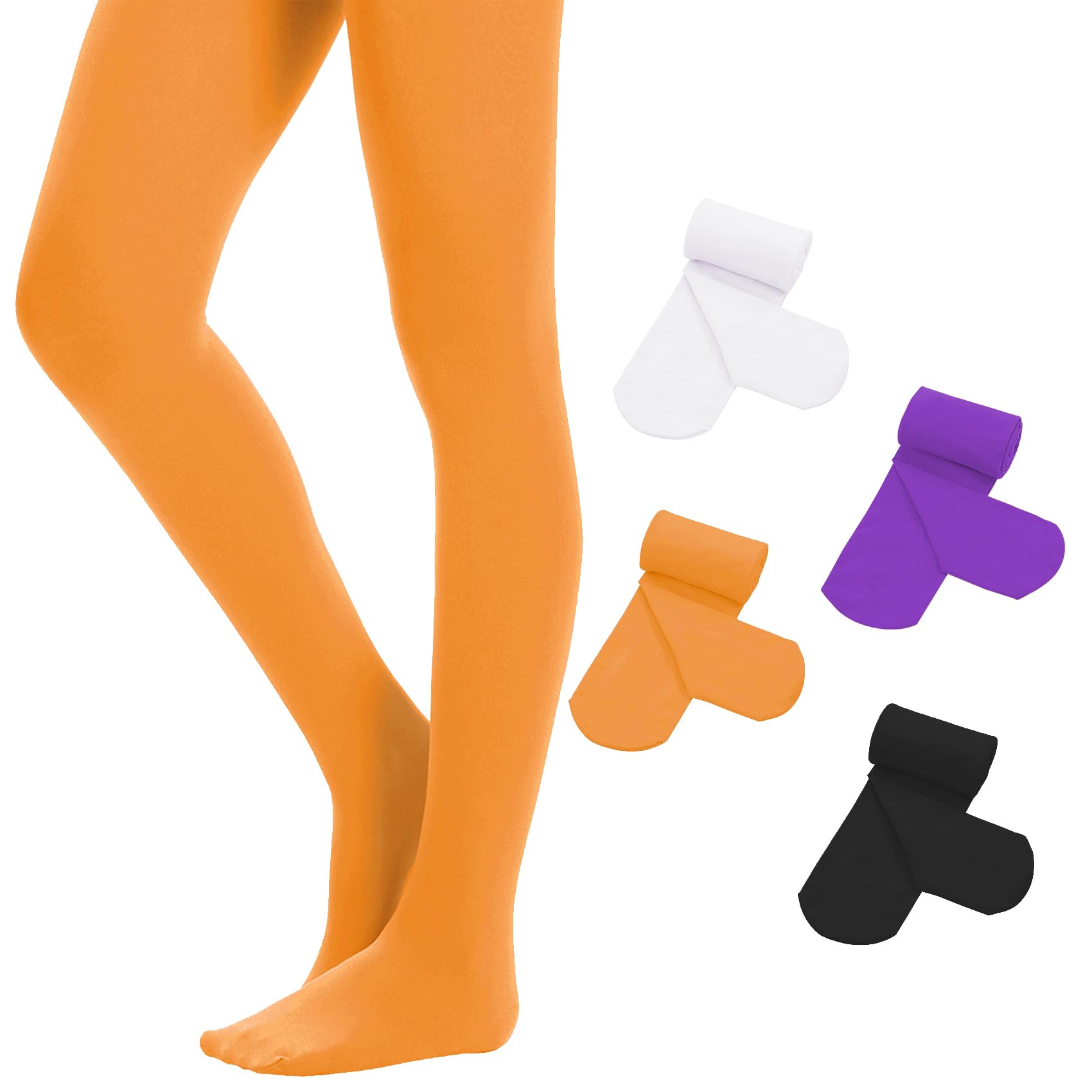 4 Pairs Durio Ultra Soft Ballet Tights for Toddler Girls - Footed Dance Stockings & Elastic Leggings for School, Dance Class, Recital and Performance