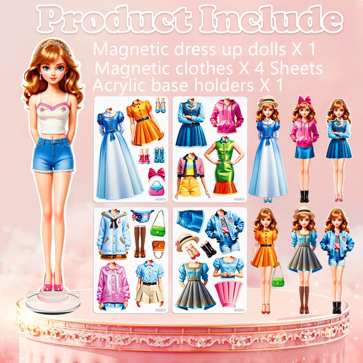 Magnetic Dress Up Doll for Girls - Travel & Learning Toy Gift