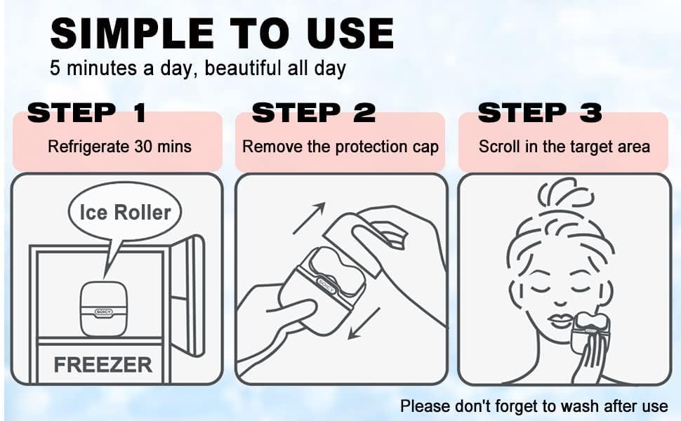Divik 2-in-1 Facial Ice Roller & Massager for Skin Care - Cooling Therapy for Migraine Pain Relief, Puffy Eyes, Face, Neck & Shoulder Tension - Perfect for Home Spa & Post-Workout Recovery