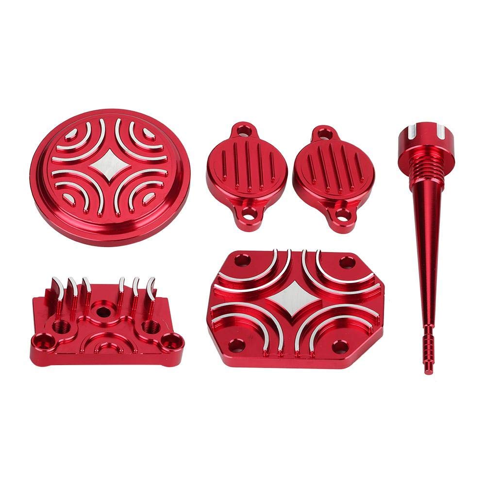 Aluminum Engine Dress Up Cover Kit for Pit Dirt Bike - Red Anodized Motorcycle Accessories for Off-Road Racing & Trail Riding