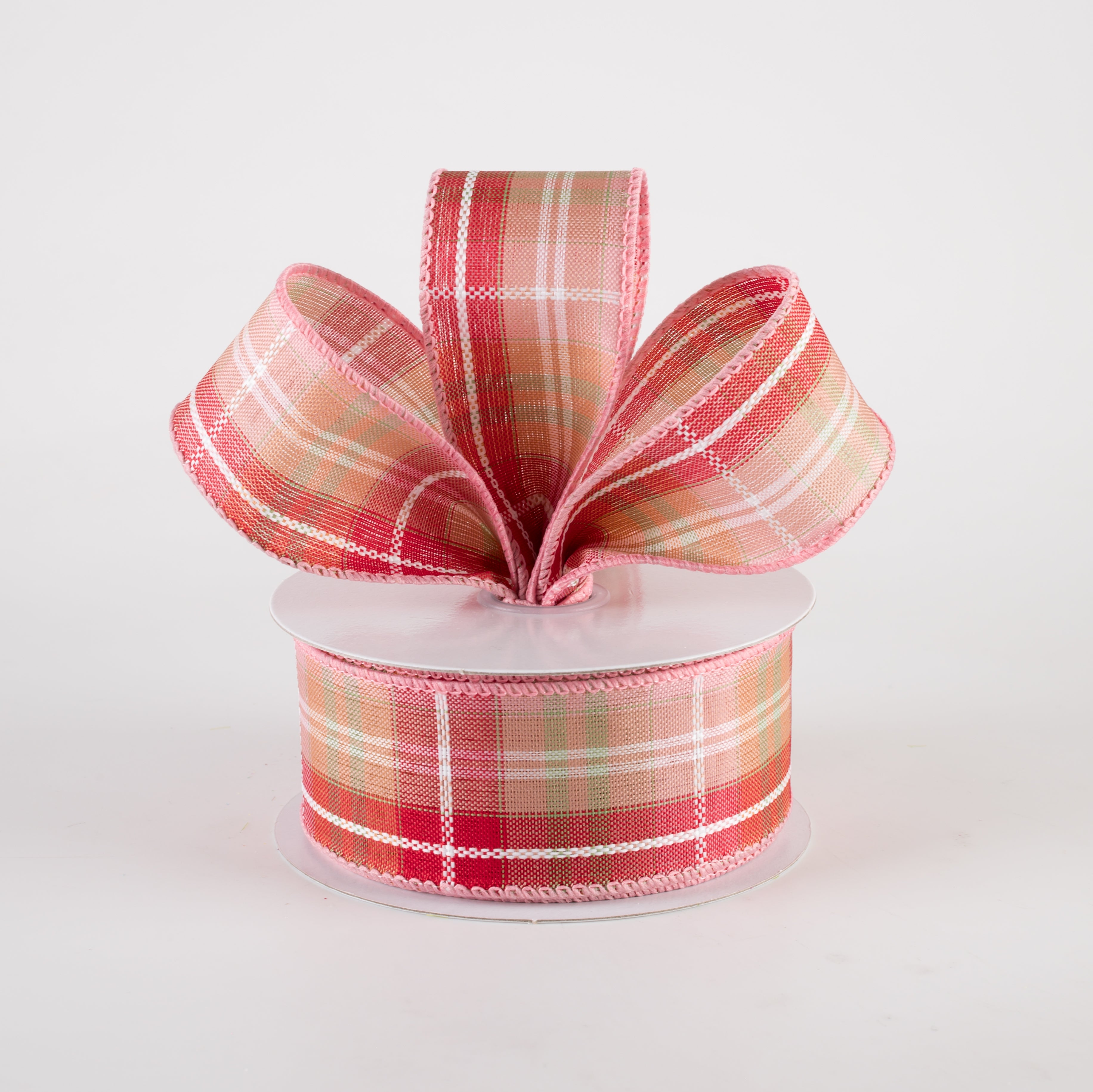 1.5 Inch Kennedy Plaid Ribbon for Gift Wrapping, Crafts & DIY - Blush Pink, Mint Green, White (10 Yards) - Perfect for Weddings, Party Decor & Scrapbooking