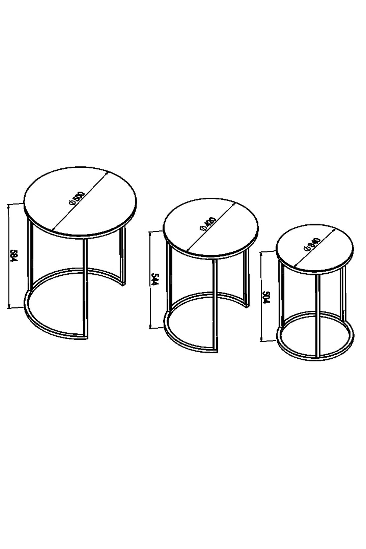 Alya 3-Piece Nesting Table Set - Round Glass End Tables with Black Metal Frame for Living Room - Stylish & Functional Coffee Table Set | Perfect for Small Spaces, Modern Home Decor, and Compact Living Rooms