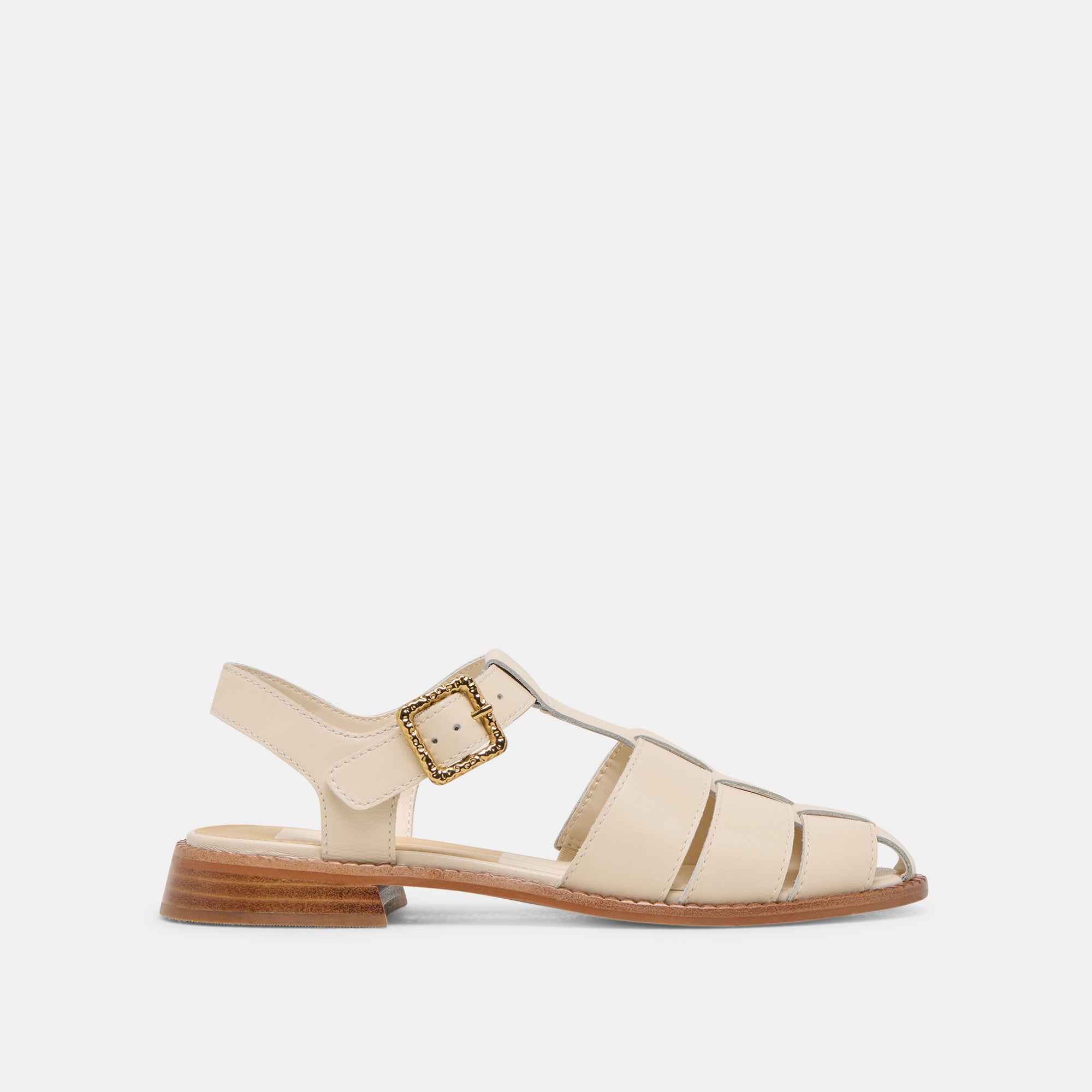 HOLIS Leather Sandals for Women - Comfortable Bone Color Strappy Summer Sandals | Perfect for Beach, Vacation, and Casual Outings