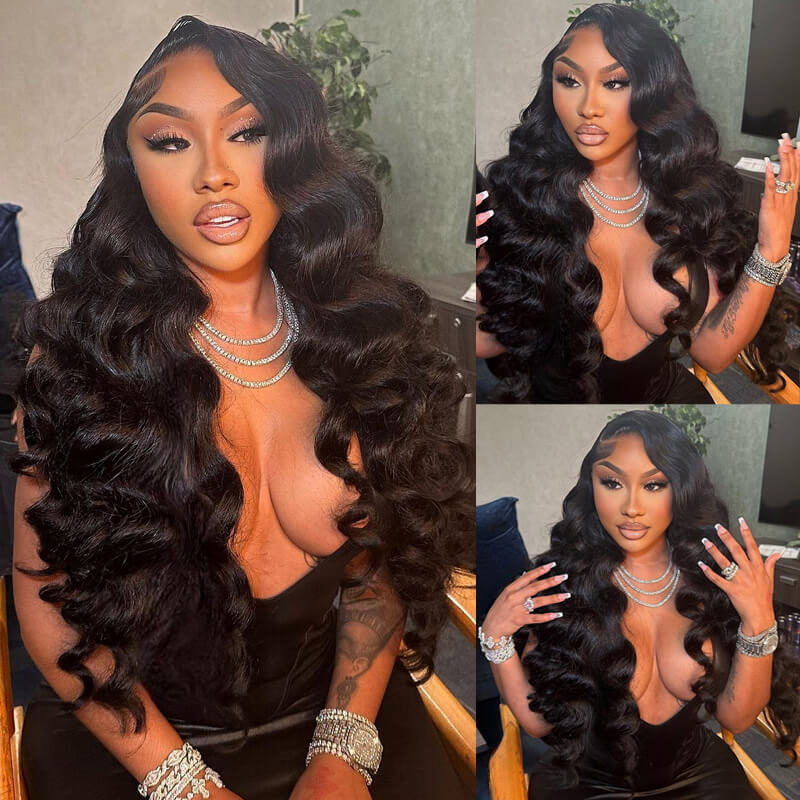 Eullair 100% Human Hair Loose Wave Bundles with Closure 3/4 PCS - 4x4 5x5 6x6 HD Lace Closure - Brazilian Virgin Hair Extensions for Natural Look - Perfect for Daily Wear, Parties & Special Occasions