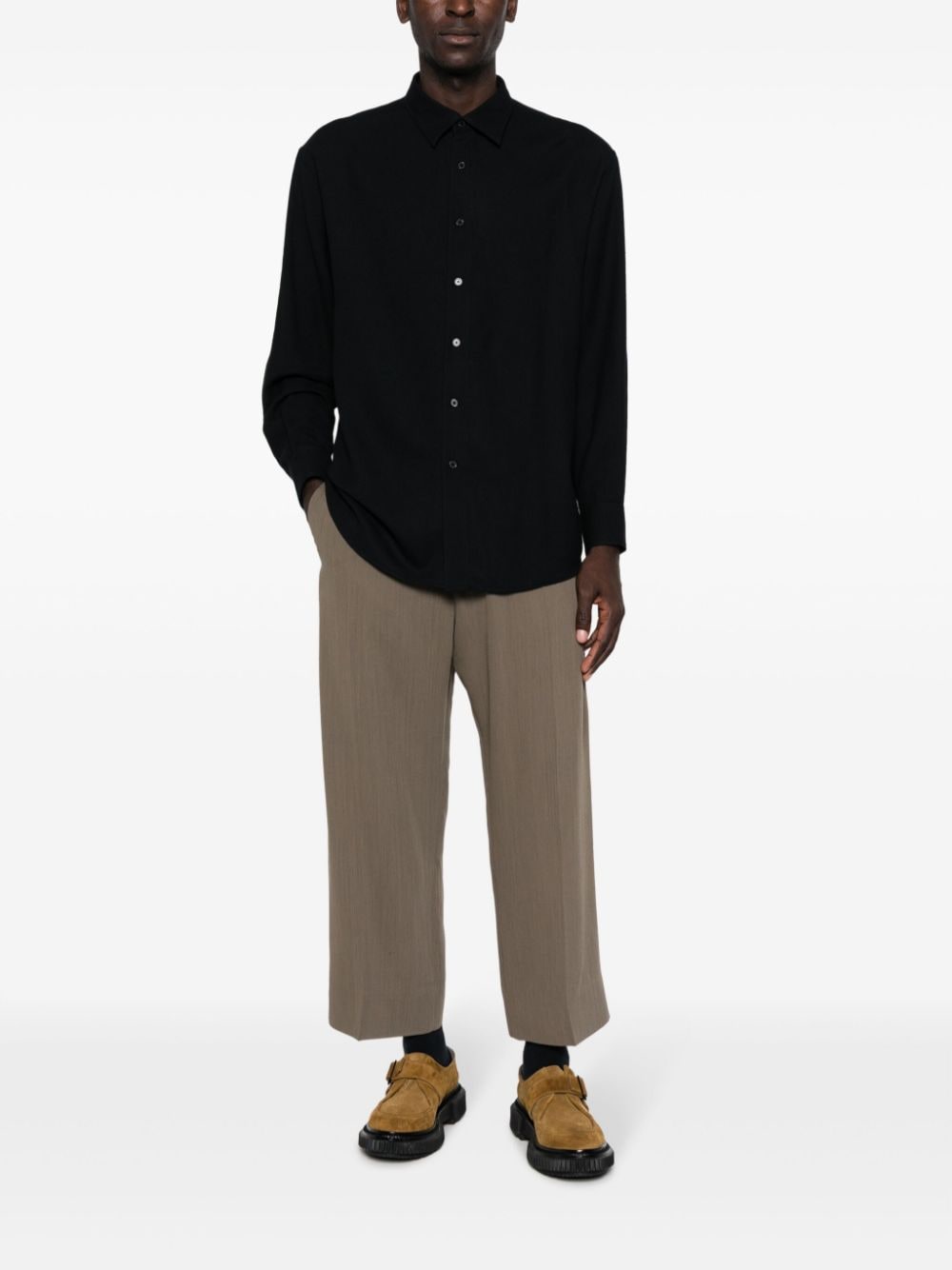 AURELEE Men's Casual Blue Shirt - Slim Fit Long Sleeve Button Down Shirt for Work, Office, and Everyday Wear