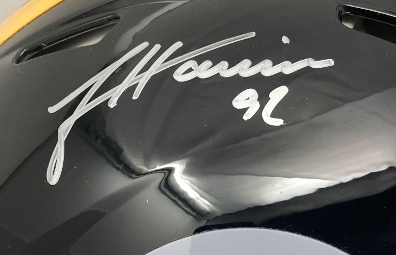 James Harrison Autographed Pittsburgh Steelers Full Size Authentic Speed Helmet - NFL Football Collectible - Perfect for Sports Memorabilia Displays & Fan Cave Decor