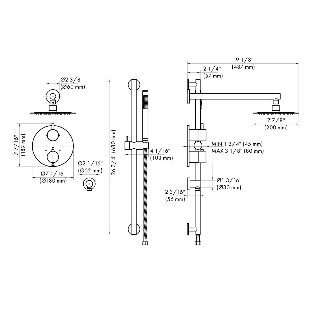ZLINE Emerald Bay Thermostatic Shower System in Polished Gold - Luxury Rainfall Showerhead with Temperature Control for Spa-Like Bathroom Experience (EMBY SHS T2 PG) - Perfect for Master Bathrooms and Upscale Home Renovations