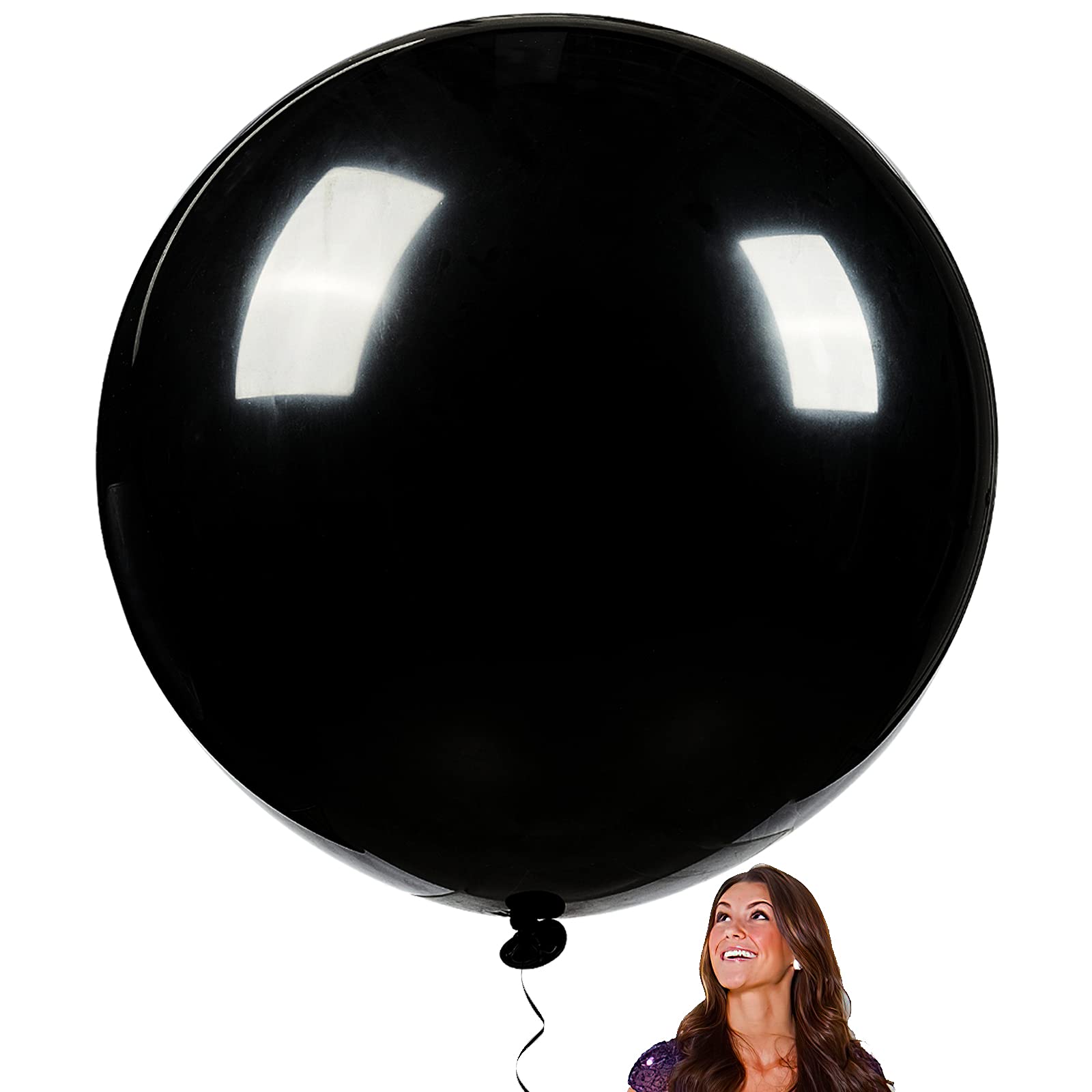 PartyWoo 36 Inch Large Matte Black Balloons (4 Pack) - Extra Big Black Balloons for Balloon Garlands, Arches, Birthday Party Decorations, Retirement Decor - Perfect for Halloween, Graduation & Anniversary Celebrations