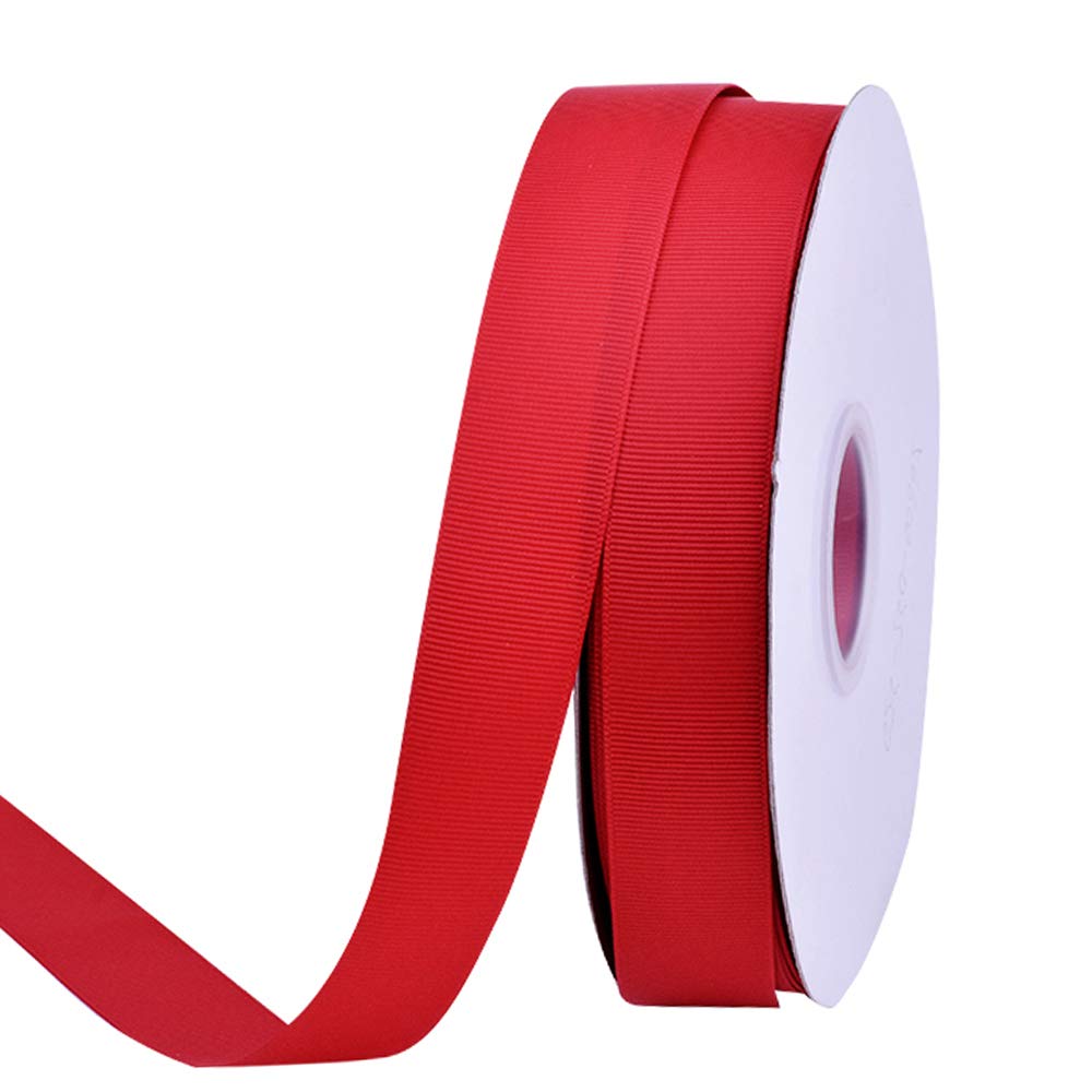 1 Inch Red Grosgrain Ribbon - 50 Yards Per Roll for DIY Crafts, Bow Making, Wreaths, Gift Wrapping, Hair Accessories & Wedding Decorations - Perfect for Party, Home Decor and Seasonal Projects