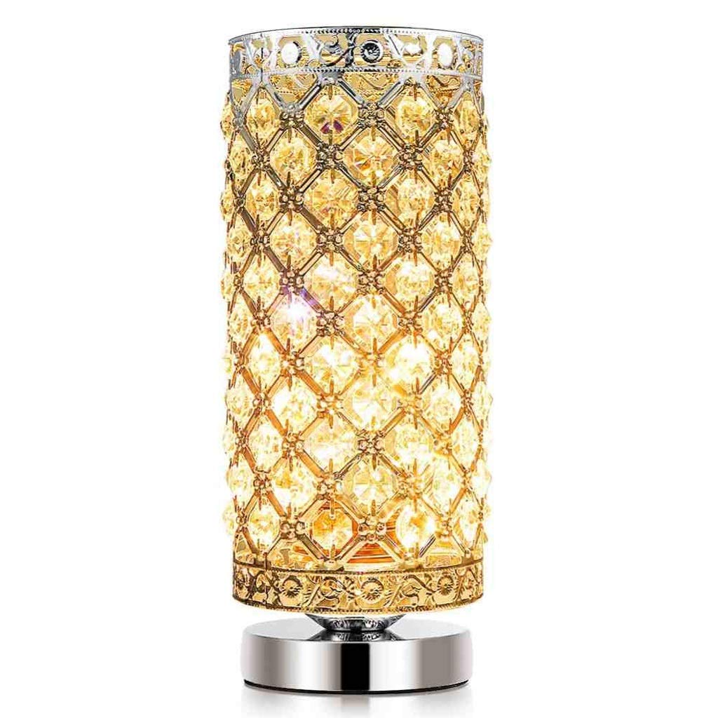 Modern Crystal Table Lamp - Adjustable E27 Desk Light for Bedroom, Nightstand & Home Decor | Stylish Night Lamp with Adjustable Lighting (Color: Black) | Perfect for Reading, Relaxing & Enhancing Ambiance