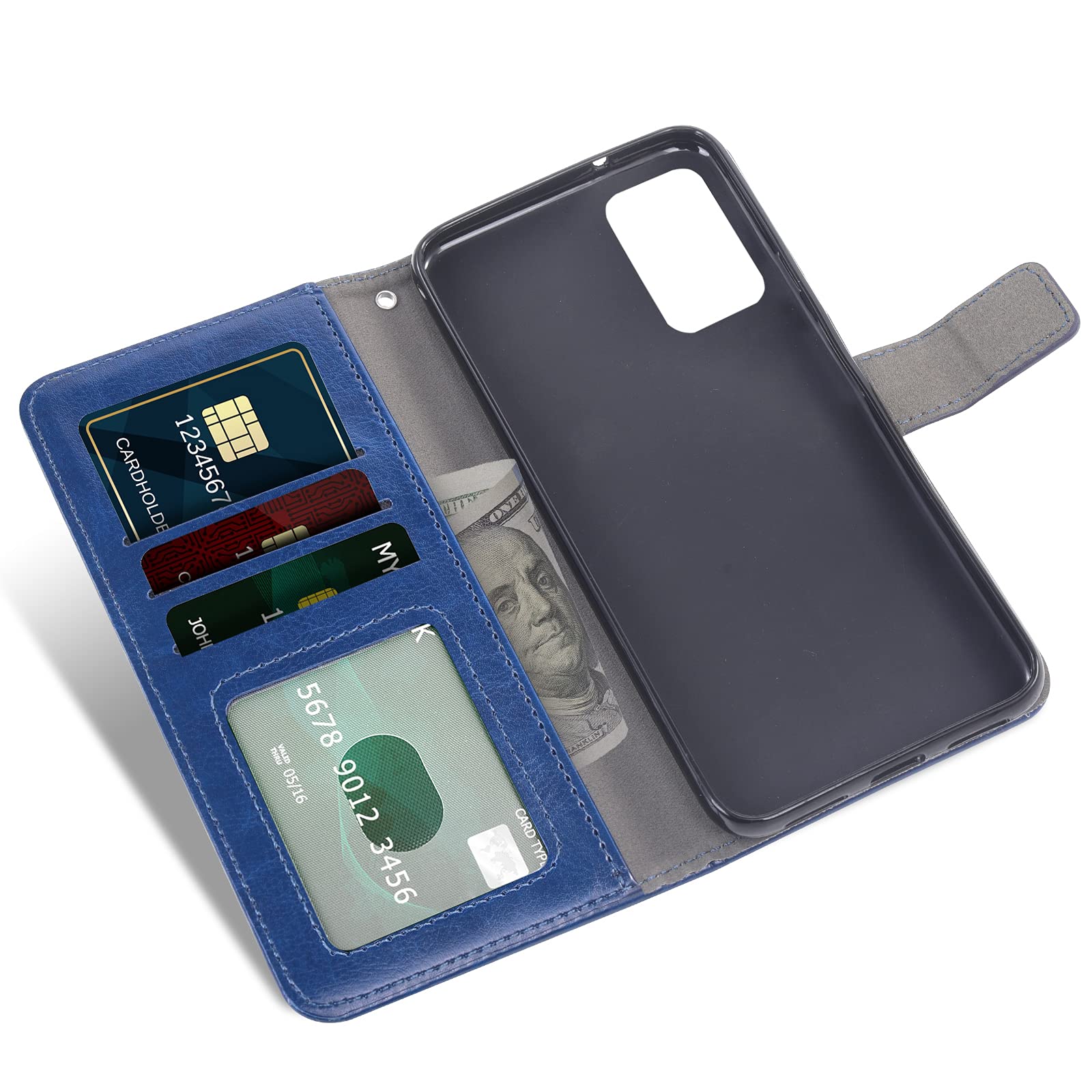 ASUWISH Samsung Galaxy A52 5G/4G Wallet Case with Tempered Glass Screen Protector - Leather Flip Cover with Card Holder & Stand - Slim Protective Phone Case for Women & Men (Blue) - Perfect for Work, Travel & Everyday Use