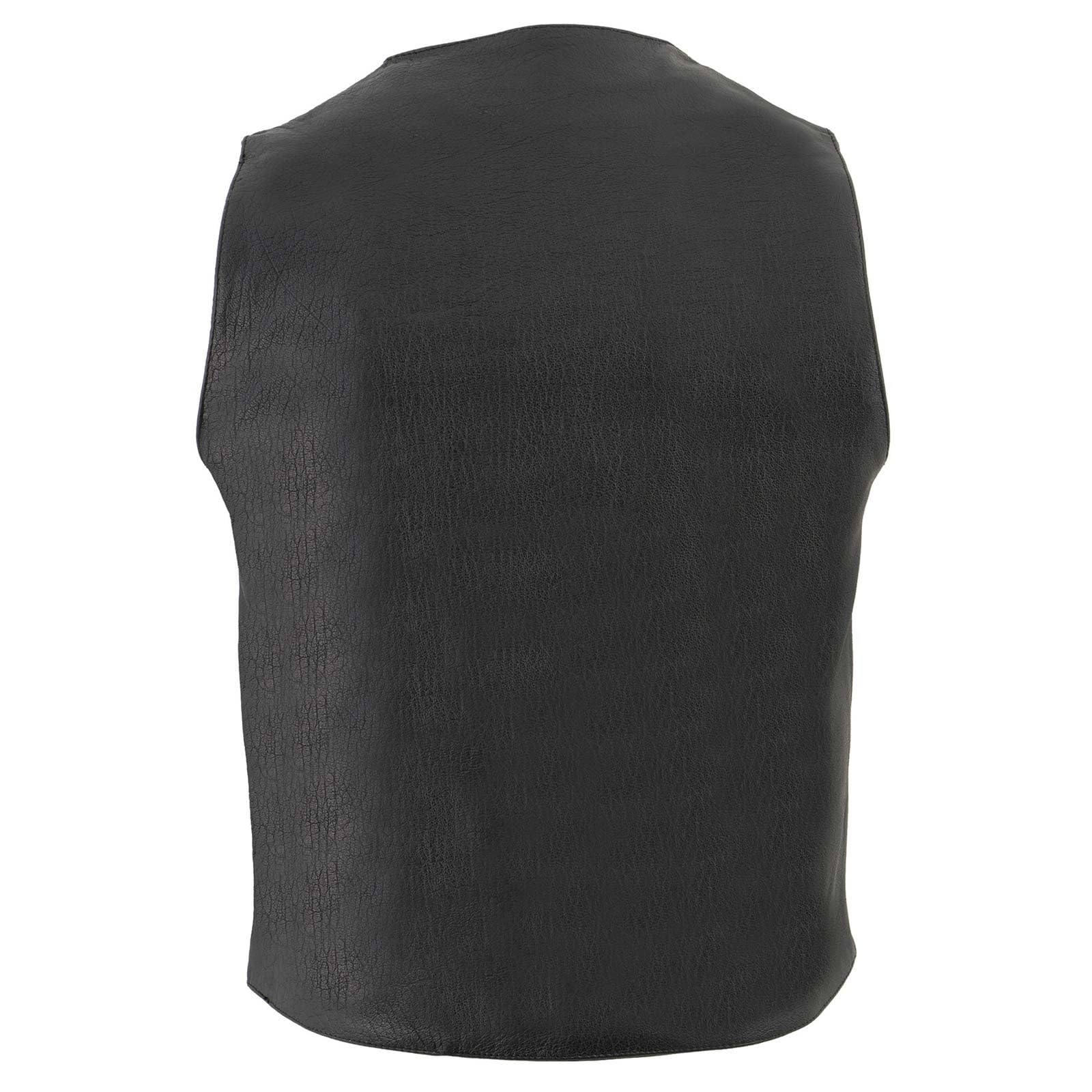 Milwaukee LKM3700 Men's Black Leather Motorcycle Vest - Classic V-Neck Design with Buffalo Nickel Snaps Closure | Riding Gear for Bikers & Outdoor Enthusiasts