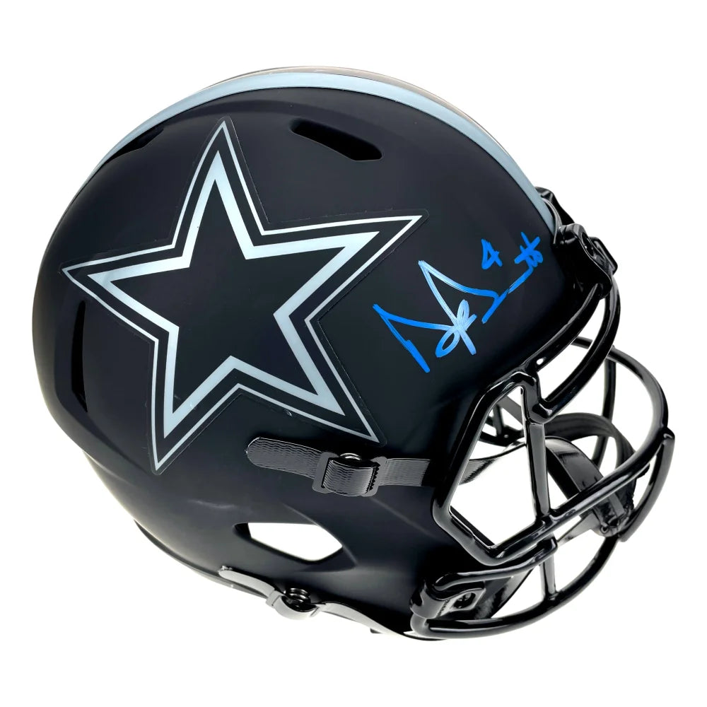 Dak Prescott Autographed Dallas Cowboys Football Helmet - Signed Full-Size Speed Eclipse - Perfect for Collectors, Fans, and Sports Memorabilia Displays