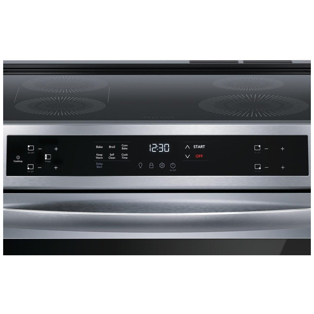 Frigidaire FCFI308CAS 30-Inch Stainless Steel Front Control Induction Range with Convection Bake - Perfect for Modern Kitchens, Baking & Cooking
