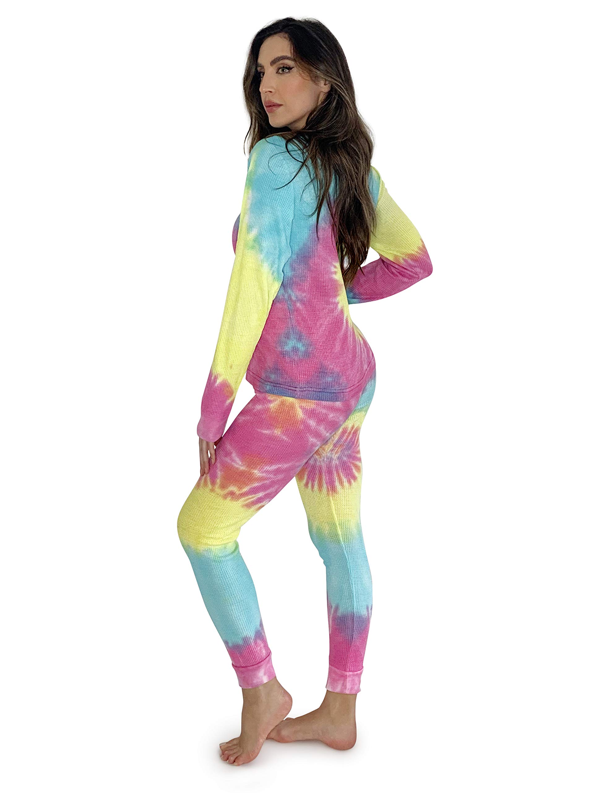 Just Love Women's Tie-Dye Thermal Pajama Set - Cozy Two-Piece Loungewear for Winter Nights & Relaxation at Home