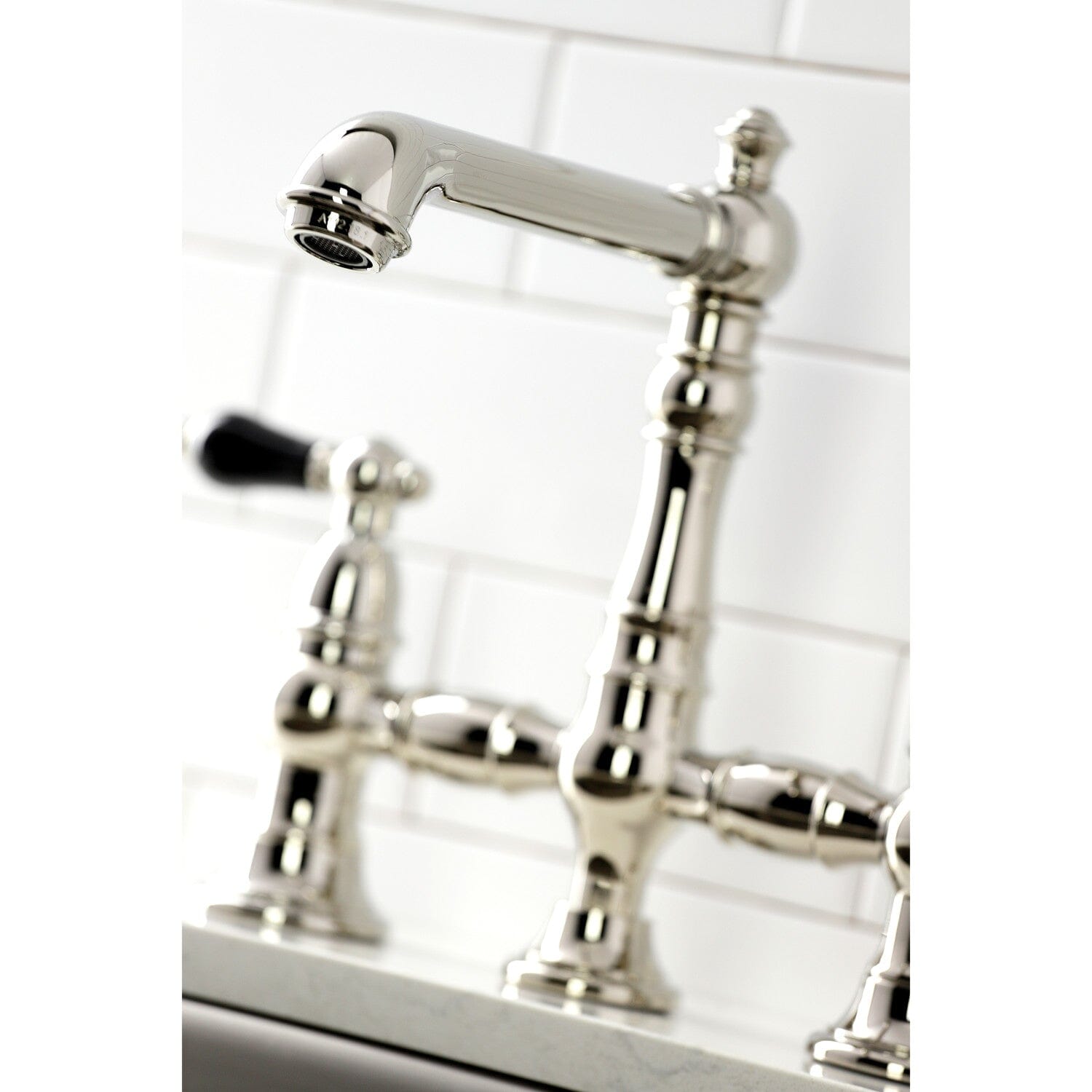 Duchess Two-Handle 4-Hole Deck Mount Bridge Kitchen Faucet with Brass Side Sprayer - Perfect for Farmhouse & Vintage Style Kitchens
