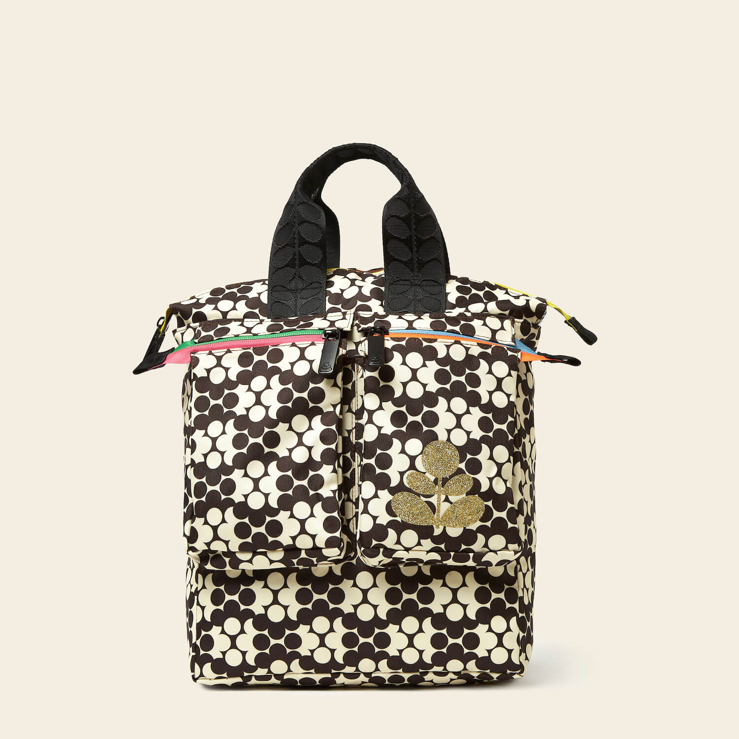 Axis Medium Backpack - Waterproof Laptop Backpack with USB Charging Port, Puzzle Flower Porcini Design - Perfect for School, Travel & Outdoor Adventures