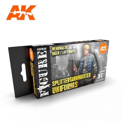 AK Interactive AK11624 3rd Gen Splittermuster Uniform Acrylic Paint Set - 6 Colors for Military Model Figures & Miniature Painting | Perfect for WWII German Uniforms, Historical Dioramas & Scale Modeling Projects